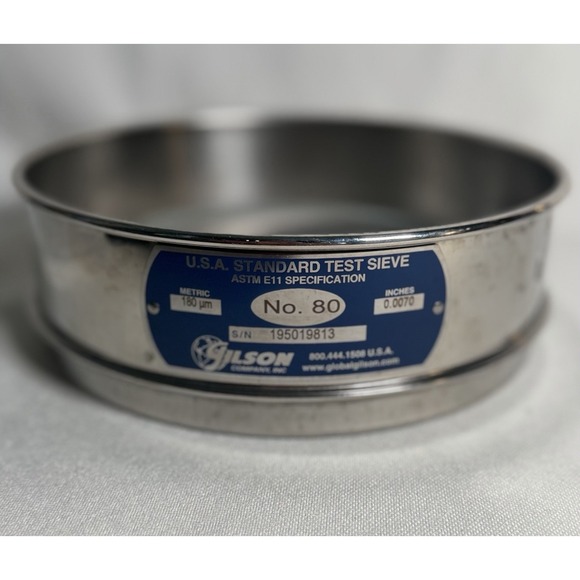 Gilson Other - Gilson 8" Standard Test Sieve No. 80 180um All Stainless Steel ASTM E11 Lab